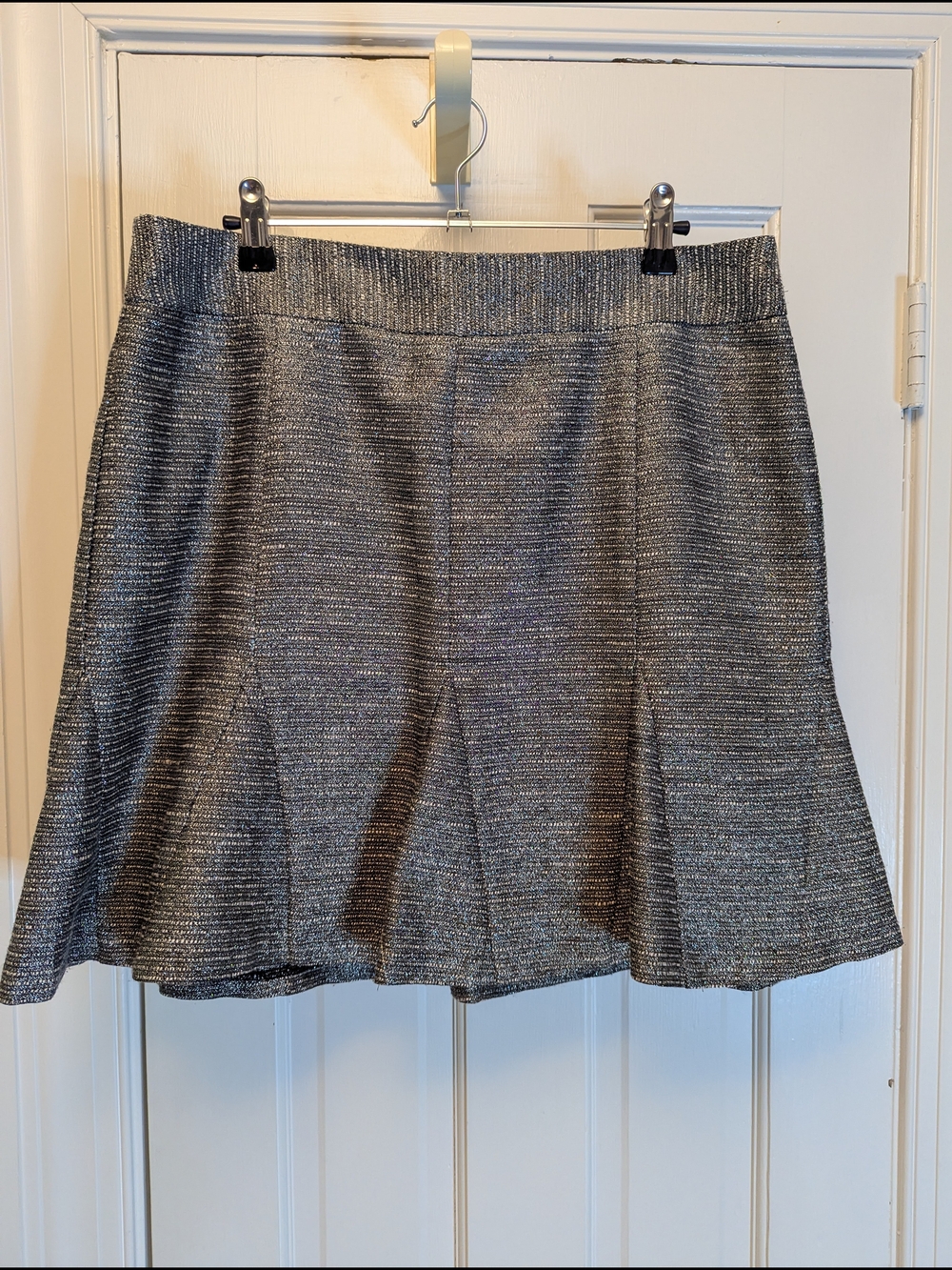 Banana Republic Metallic Silver A-Line Mini Skirt